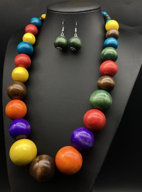 项链耳环套装波西米亚度假风走秀