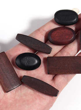 彩色异形木珠椭圆扁珠方形扁珠串珠项链DIY服饰饰品配件