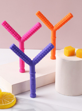 Y型咬胶棒 儿童正畸咬胶棒宝宝牙齿矫正磨牙咀嚼硅胶牙胶