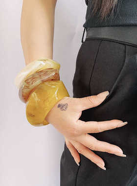 欧美树脂手镯套装异形手环