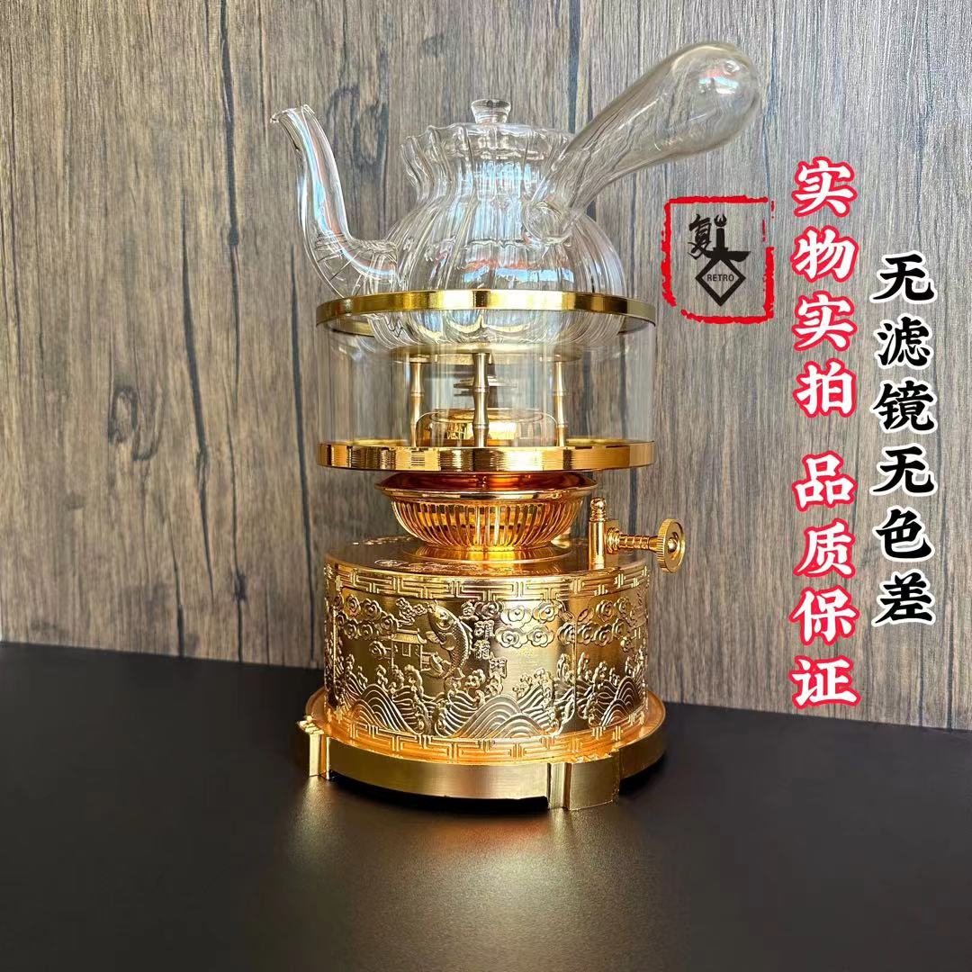 精品空气灯纯黄铜茶灯煮茶炉古焰