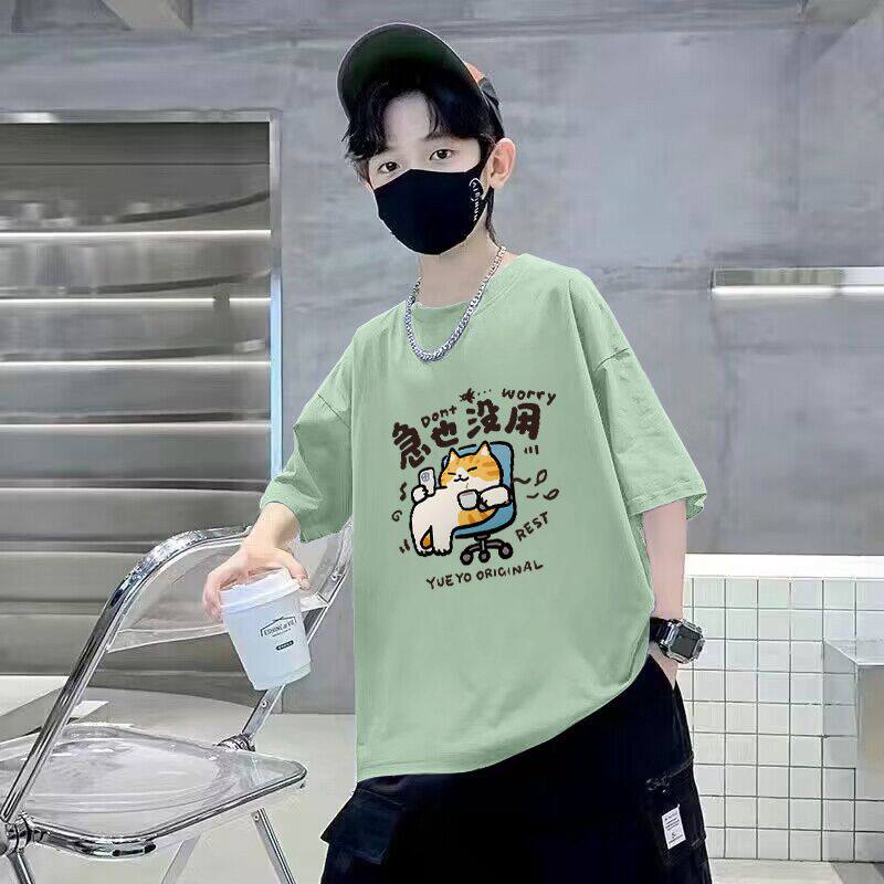 男童短袖棉质T恤新款儿童夏季趣味卡通运动男孩宝宝纯棉上衣t恤潮