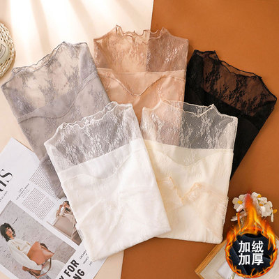 蕾丝打底衫女长袖春秋季内