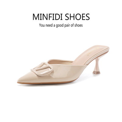 2025新款V扣漆皮高跟鞋