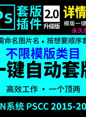 66套版软件PS插件一键自动套版详情页模板毕业相册套图PS美工软件