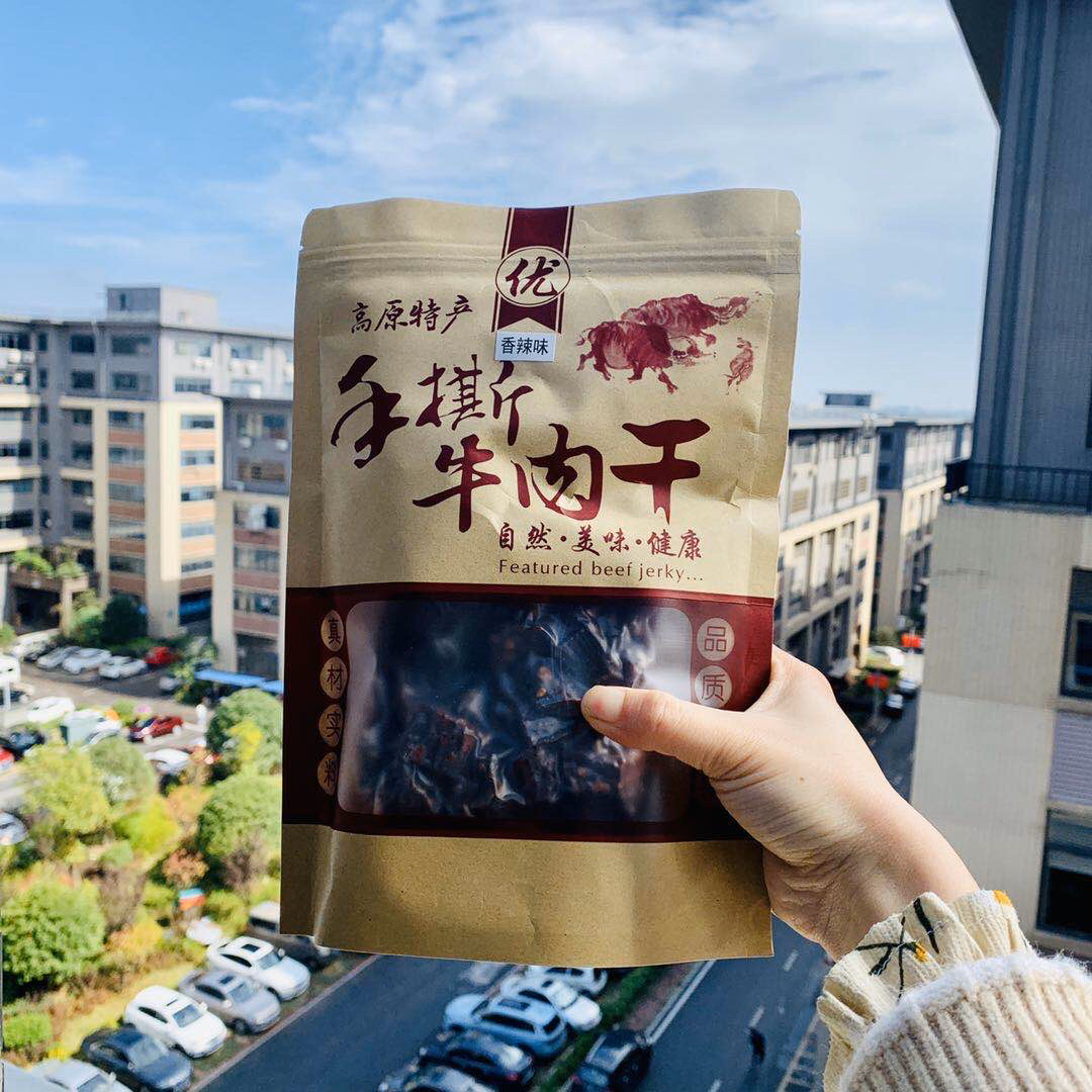 高原特产 手撕牛肉风干精品牛肉干 200g香辣麻辣五香零食特产小吃