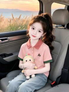 女童POLO衫夏季2026新款超好看洋气儿童中大童薄款夏装短袖上衣潮