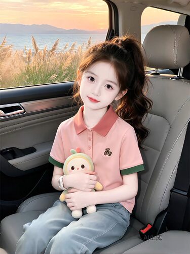 女童POLO衫夏季2026新款超好看洋气儿童中大童薄款夏装短袖上衣潮