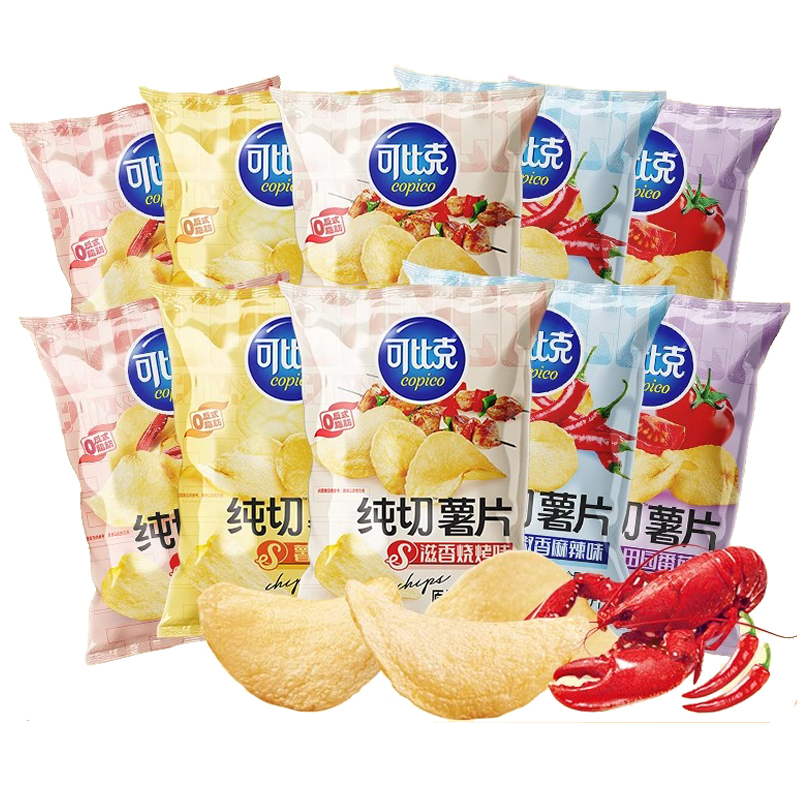 可比克薯片纯切原味黄瓜超大整箱追剧零食小吃休闲食品大礼包批发