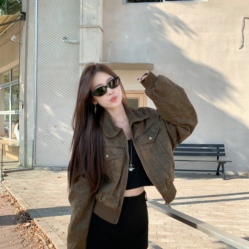 2025美式复古棒球服夹克外套冬季夹棉保暖显瘦短款上衣