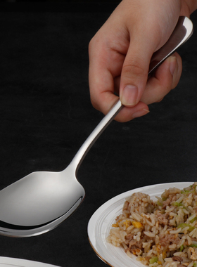 不锈钢大勺子服务勺大号分菜勺酒店自助餐厅食堂加厚分餐匙公用勺