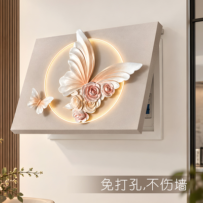 奶油风格带灯浮雕3D立体高端轻奢