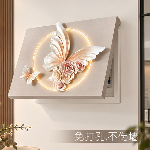 奶油风格带灯浮雕3D立体高端轻奢
