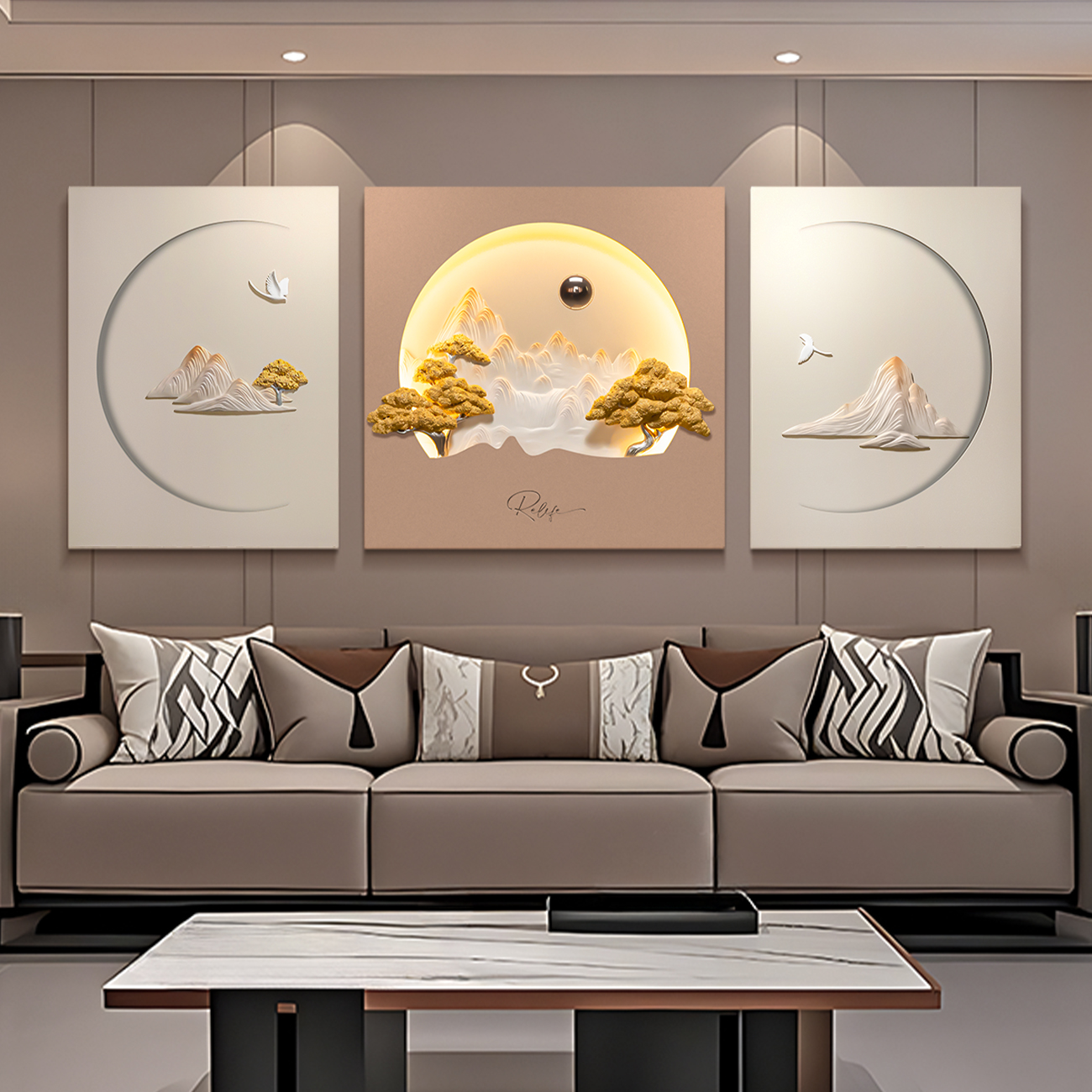 2025新款轻奢客厅装饰画现代简约