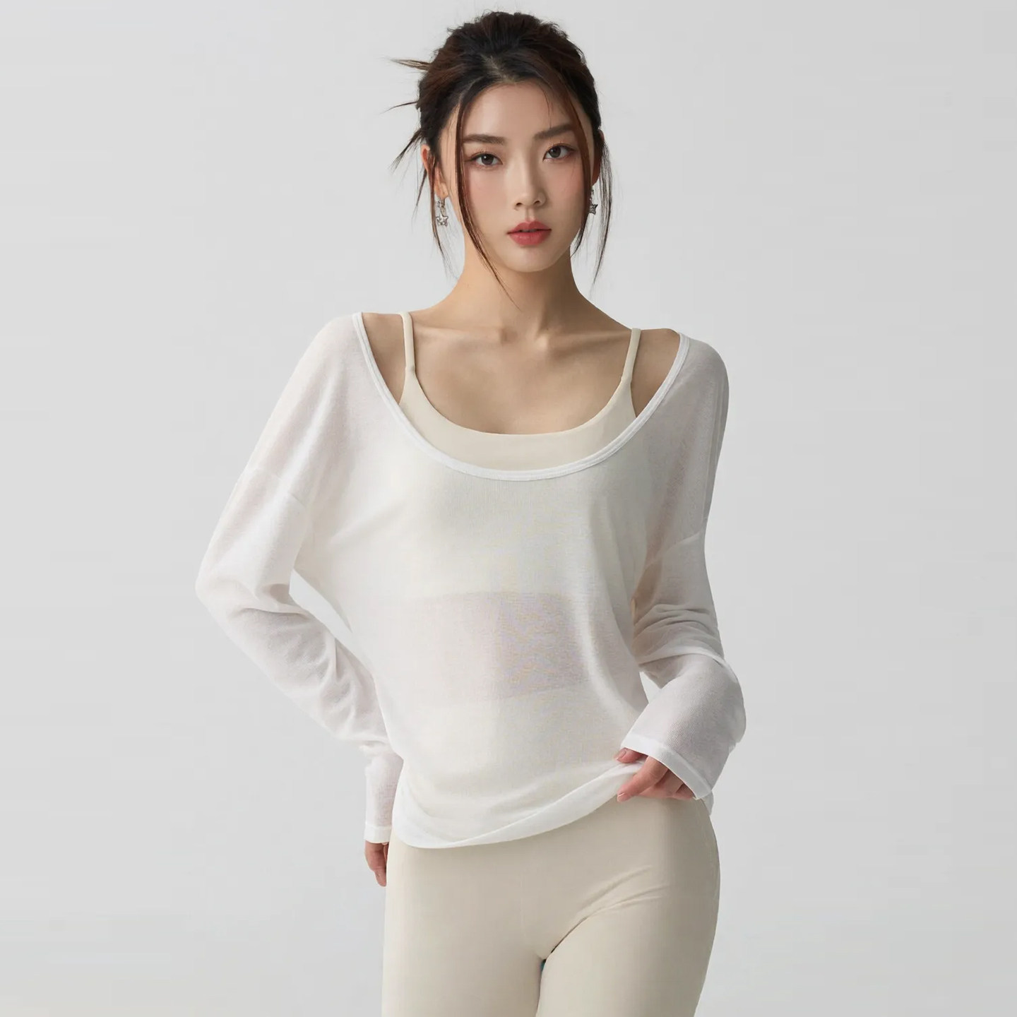 2026新款健身衣女速干轻薄运动上衣长袖瑜伽服普拉提训练运动罩衫