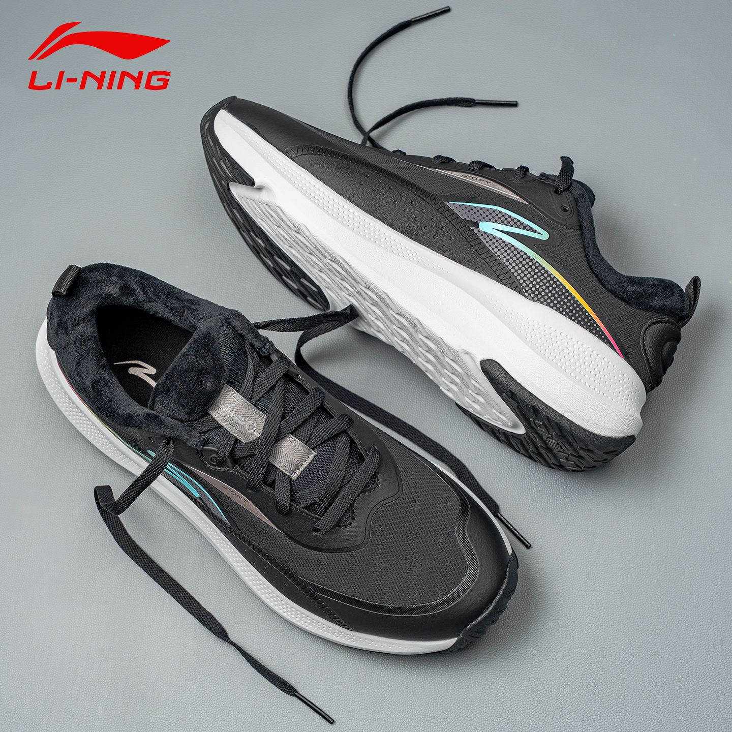 李宁加绒运动鞋男SOFTGOFLEECE