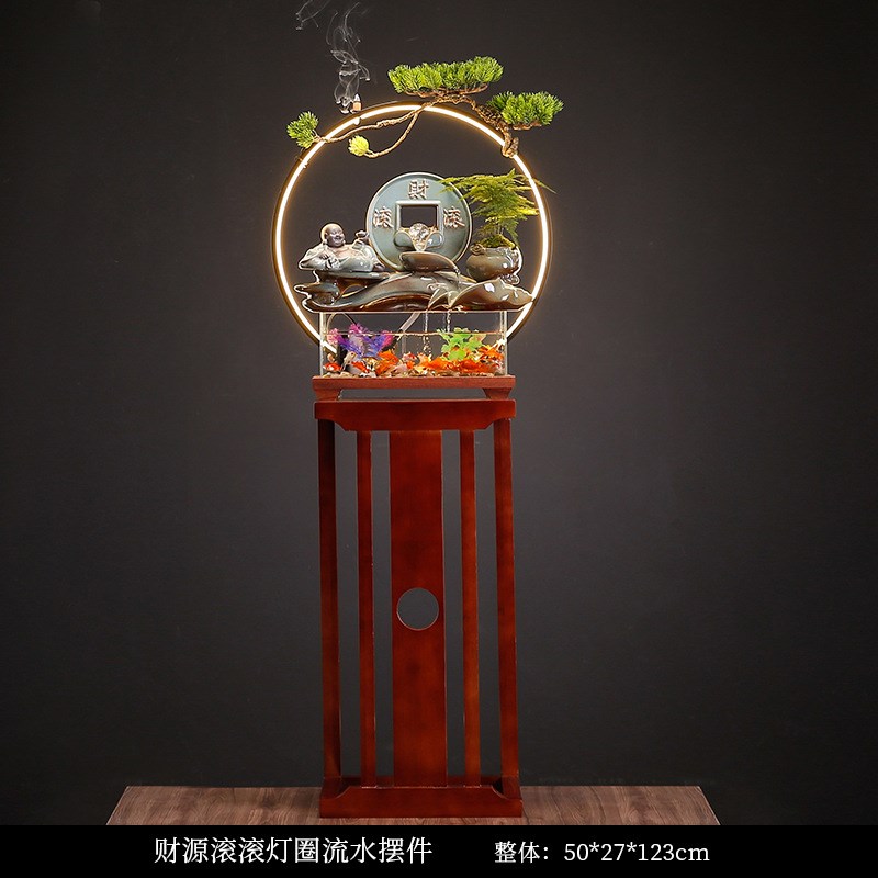 速发落景流水生财喷泉室地客厅台花园庭院鱼池别墅造内景观家居摆