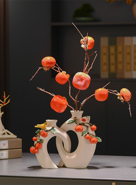 速发新中式酒柜装风品家居客厅中国饰茶几电视柜事事如瓶花意摆件