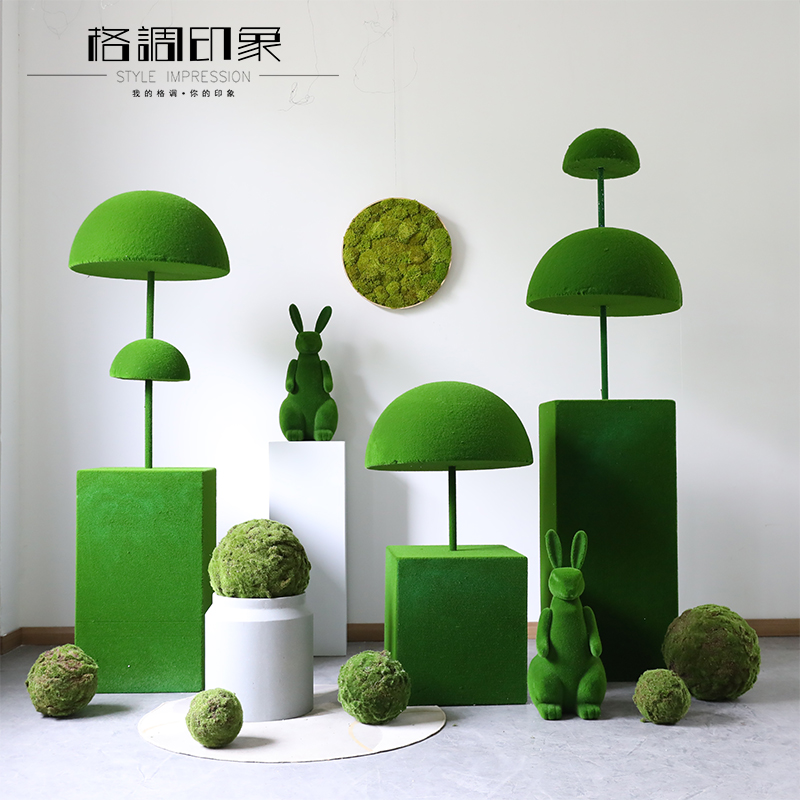 速发绿植苔藓草球摆饰室内外客厅空间美化造景橱窗酒店服装店装件