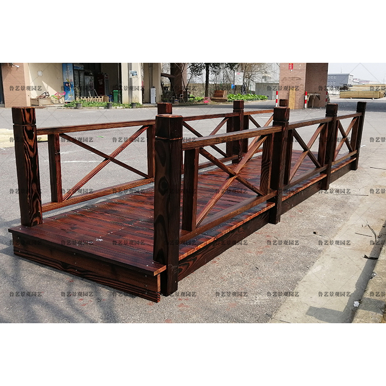 公园小区庭院水池河道平桥防腐木