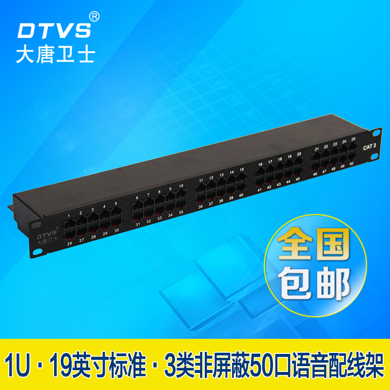 ´óÌÆÎÀÊ¿DT8050 1U50¿ÚÓïÒôÅäÏß¼Ü110 CAT3ÍøÂçµç»°ÅäÏß¼ÜRJ11