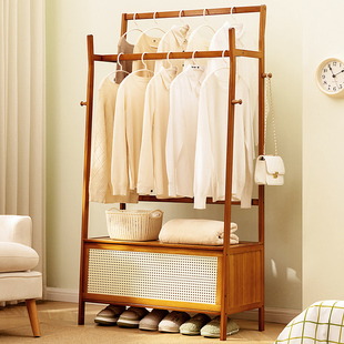 挂衣架落地衣帽架子卧室床边晚上放衣服神器床头尾转角置物架房间