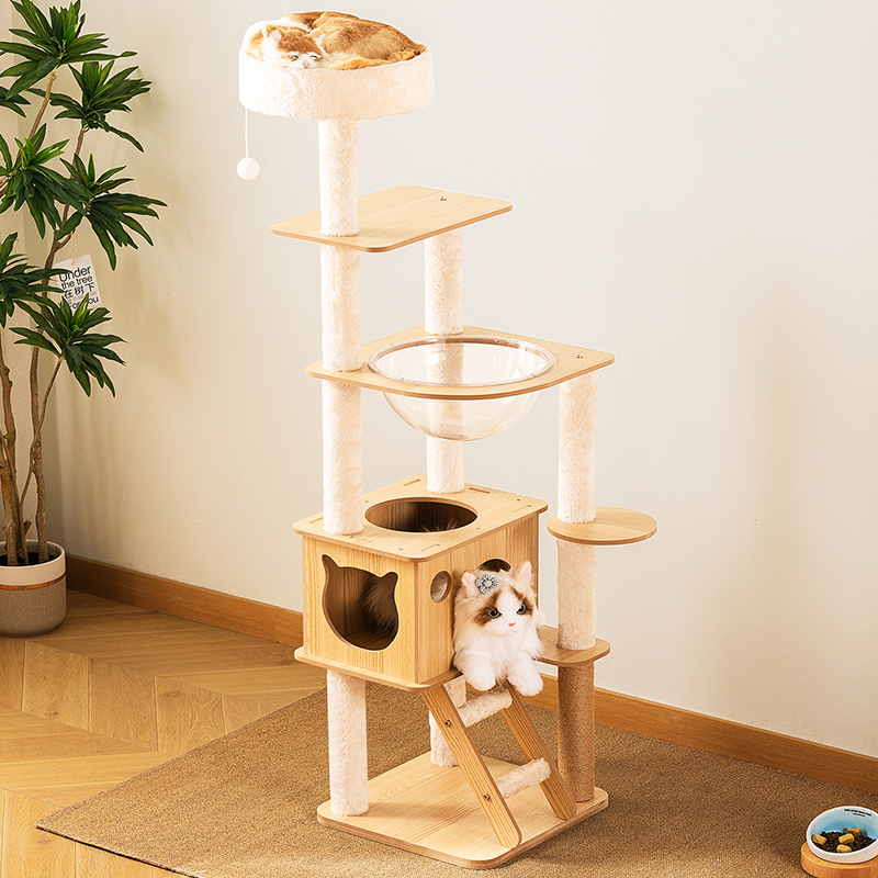 木马人猫爬架猫窝猫树一体实木