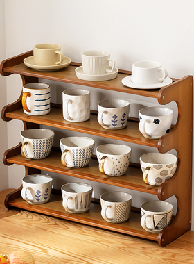 水杯子收纳置物架桌面杯架茶具储物马克杯水吧咖啡家用餐边柜多层