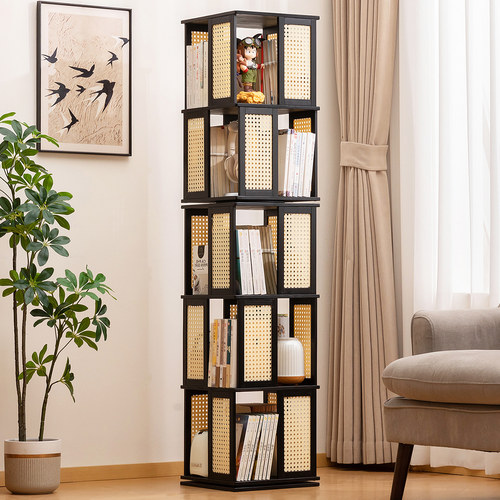 旋转书架360度落地置物架