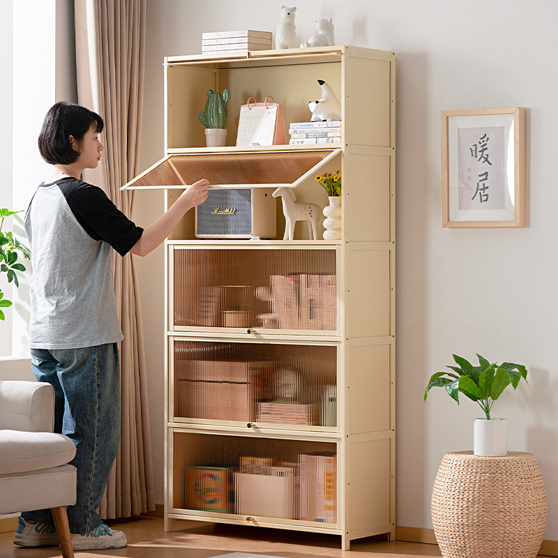 书柜带门防尘组合展示现代简约