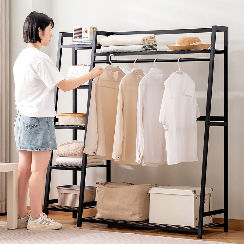 挂衣架落地简易卧室内房间家用晾衣服神器衣帽间多功能柜置物架子