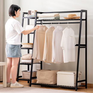 挂衣架落地简易卧室内房间家用晾衣服神器衣帽间多功能柜置物架子