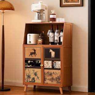 厨房多功能置物架子2025新款 落地收纳架多层家用碗碟微波炉餐边柜