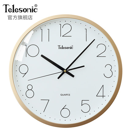TELESONIC/天王星客厅时钟表静音卧室石英钟时尚北欧装饰网红挂钟