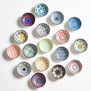 北欧风3英寸小圆碟陶瓷调味碟日式碟酱油芥末碟醋碟小碟子咸菜碟