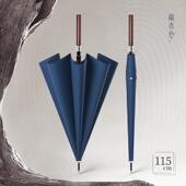 速发自动木长厚雨伞男士 大号商务复古加柄结实抗风暴雨家用高档双