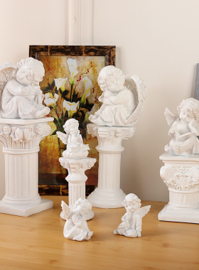 速发欧式柱烛台底座迷你使天小饰塑装雕摆件西式婚礼场景布置