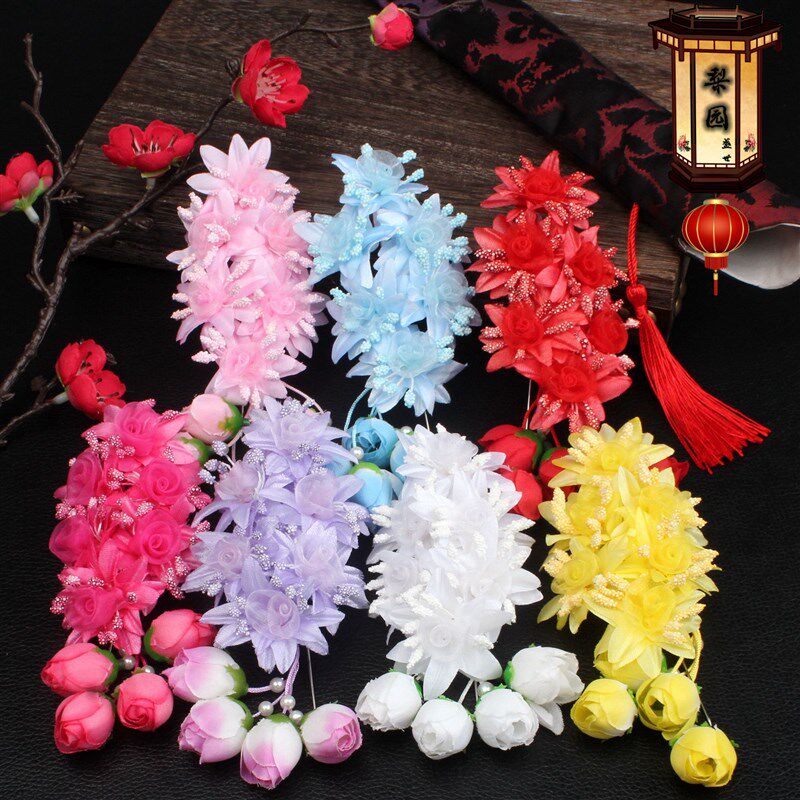 速发戏曲头饰戏剧鬓花绢花耳边花绢花京剧青衣花旦小姐包头用品新