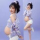 在家拍 小清新紫影针织可爱色楼孕妇服装 速发孕服拍照妇装 新款