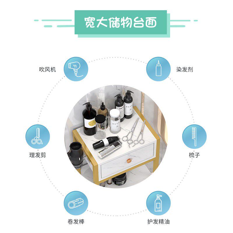 速发理发店工具柜网红美发烫染仪器发廊专用吹风机置物架镜台剪发
