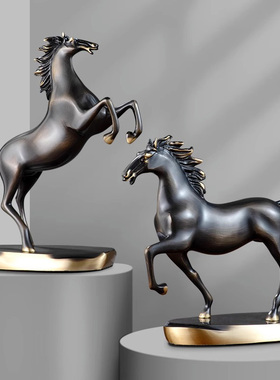 速发y马到成功轻奢面档装饰视客厅办公室玄关电品柜酒柜桌高摆件