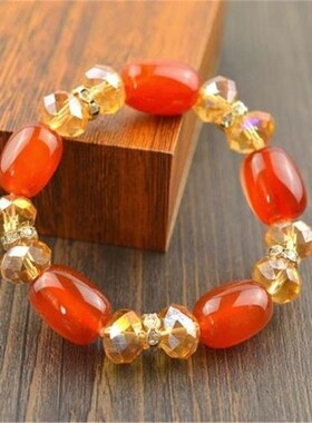 现货速发南京雨花石孔雀绿玛瑙桶珠手链原石玛瑙手链男配饰礼品可