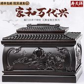 棺材 红木枝酸高档盒和木黑檀木家实代兴男用龙款 速发 包邮