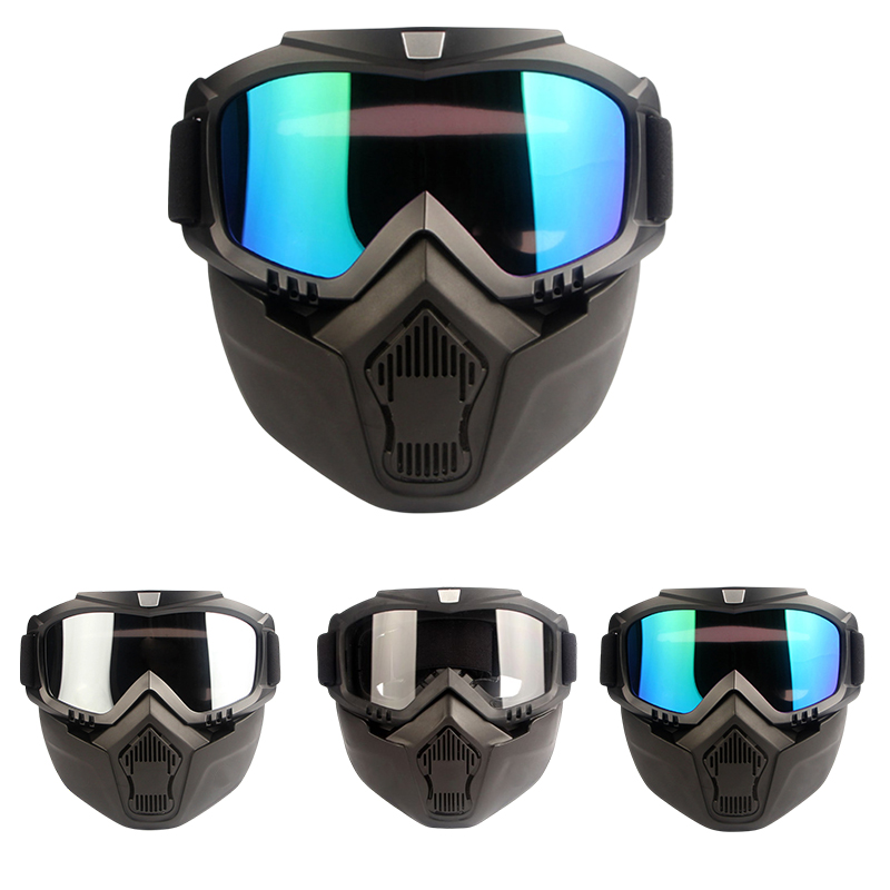 速发防沙尘面罩战雷骑行全脸防护面具哈术护车镜军迷骑手骑目男