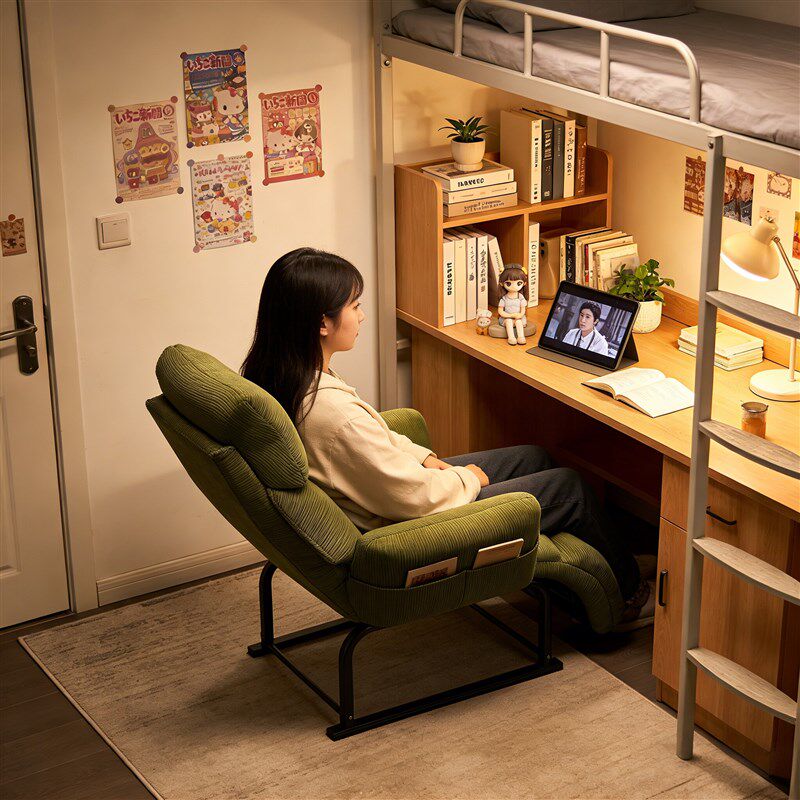 速发躺椅宿舍椅子大学生坐睡两用椅电脑椅办公午休可躺单人懒人沙