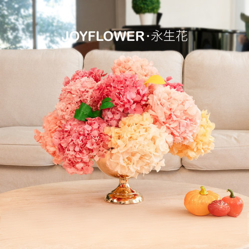 JOYFLOWER绣球花永生花法式花瓶