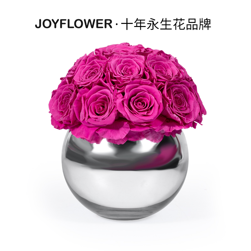 Joyflower永生花家居卧室摆件玫瑰花永不凋谢的弗洛伊德乔迁礼物