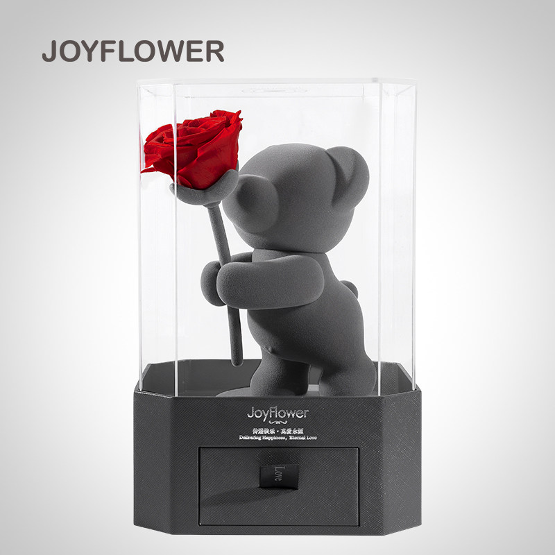 【七夕礼物】Joyflower小熊憨憨永生花玫瑰花高级感生日送女朋友