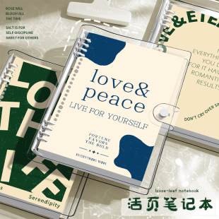 PVC软壳透明活页本不硌手可拆卸笔记本ins风简约复古英伦风记事本