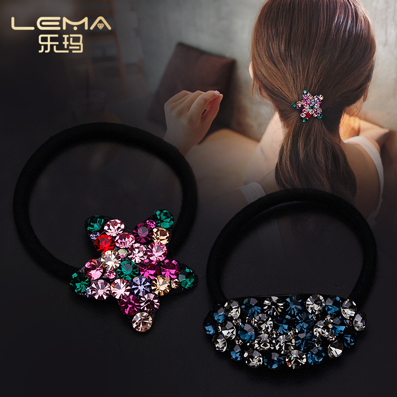 手工捷克钻闪亮五角星饰品发圈